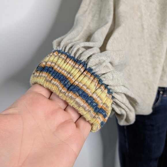 Zaket & Plover cream linen blend batwing lightweight sweater XS/S - Picture 5 of 9